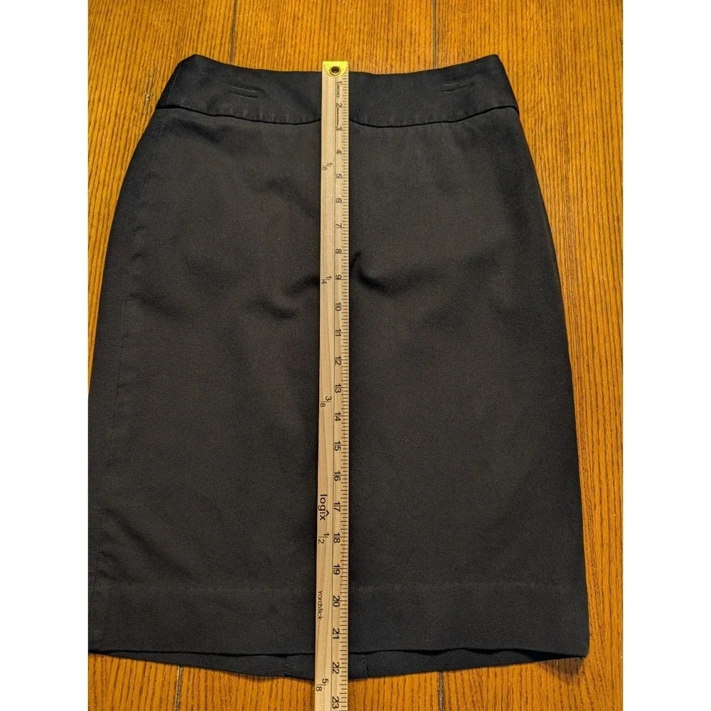 Banana Republic Pencil Skirt Womens 2 Black Stretch Cotton Blend Office Workwear